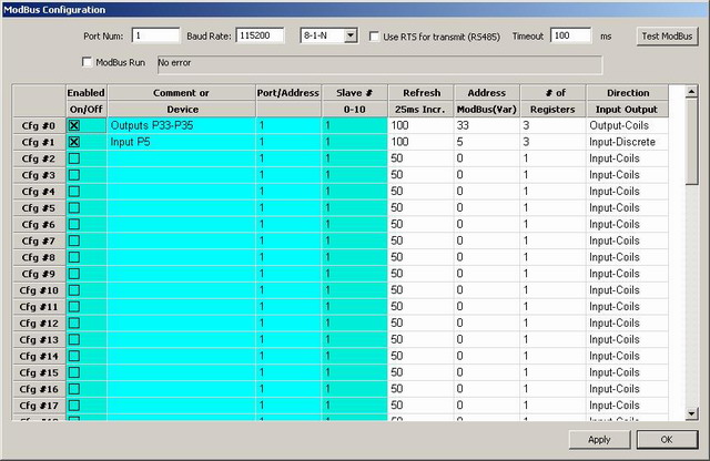 setup serial modbus mach3